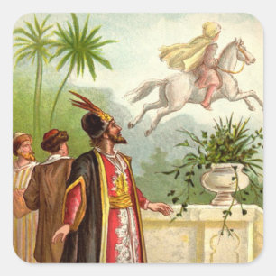 1001 Arabische nachten: het betoverde paard Vierkante Sticker