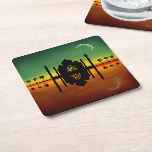 1001 Oriental Night Reflection Kartonnen Onderzetters (Schuin)