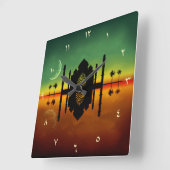 1001 Oriental Night Reflection Vierkante Klok (Hoek)