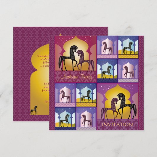 1001 Uitnodiging van de Arabische Nacht-partij (Voorkant / Achterkant)