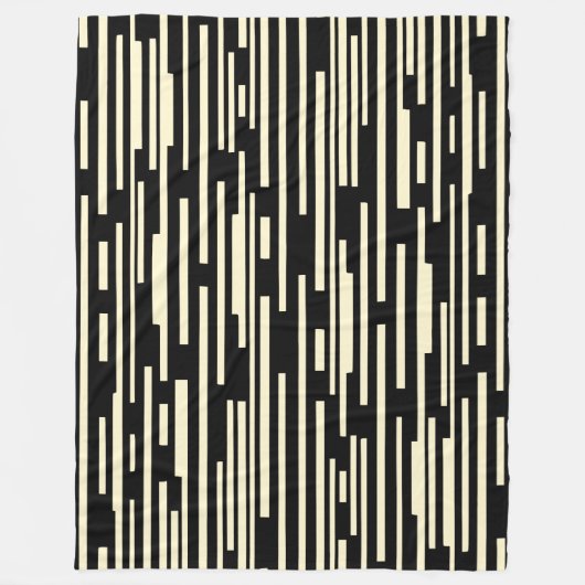 100216 - Zwart en room Fleece Deken (Voorkant)