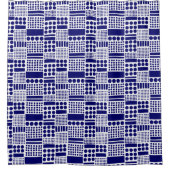 100416 - Diepe marine op wit Douchegordijn (Voorkant)