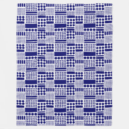 100416 - Diepe marine op wit Fleece Deken