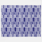 100416 - Diepe marine op wit Fleece Deken (Voorkant (Horizontaal))