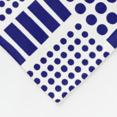 100416 - Diepe marine op wit Fleece Deken (Hoek)