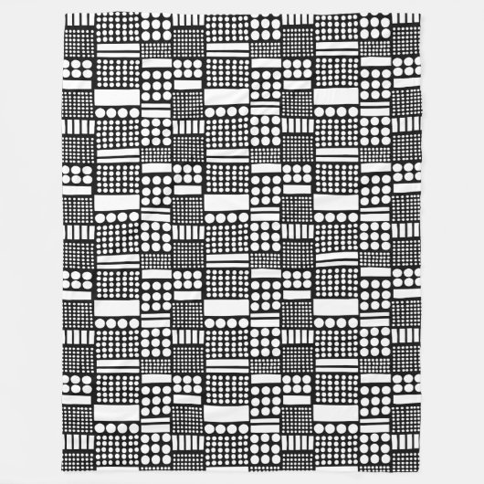 100416 - White on Black Fleece Deken (Voorkant)