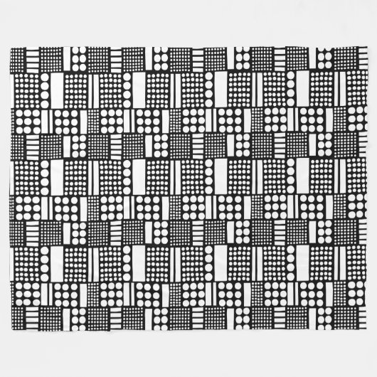 100416 - White on Black Fleece Deken (Voorkant (Horizontaal))