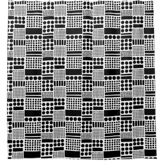 100416 - Zwart in wit Douchegordijn (Voorkant)