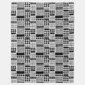 100416 - Zwart in wit Fleece Deken (Voorkant)