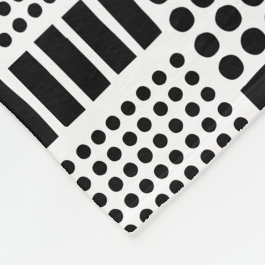 100416 - Zwart in wit Fleece Deken (Hoek)