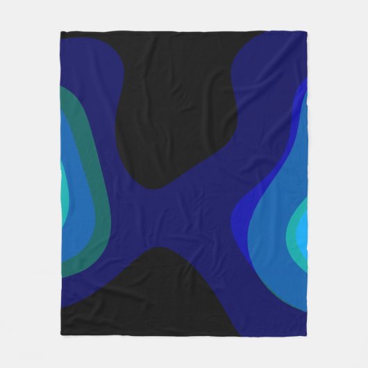 1007 Zwart-blauw Abstracte kunst Fleece Deken (Voorkant)