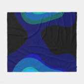 1007 Zwart-blauw Abstracte kunst Fleece Deken (Voorkant (Horizontaal))