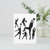10097-netball-silhouet-vector NETTOBALPE VAN DE BA Briefkaart (Staand voorkant)