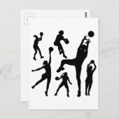 10097-netball-silhouet-vector NETTOBALPE VAN DE BA Briefkaart (Voorkant / Achterkant)