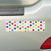 1009 RAINBOW POLKA DOTS CIRCLES COLORFUL PINK ORAN BUMPERSTICKER (Op auto)