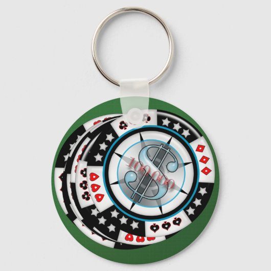 $100.000,00 Gambling Poker Chips Stack Sleutelhanger (Voorkant)