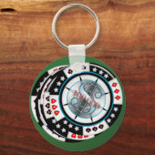 $100.000,00 Gambling Poker Chips Stack Sleutelhanger (Voorkant)