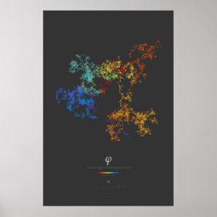 100.000 Cijfers van de Golden Ratio (donker) Poster