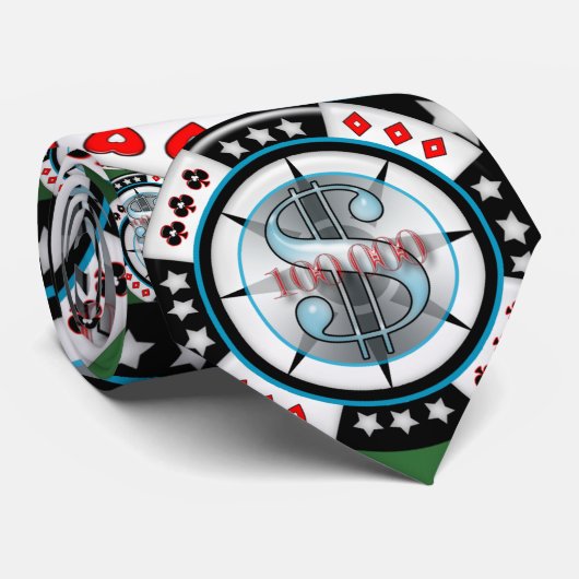 100.000 Dollar High Rollers Win Token Casino Vegas Stropdas (Opgerold)