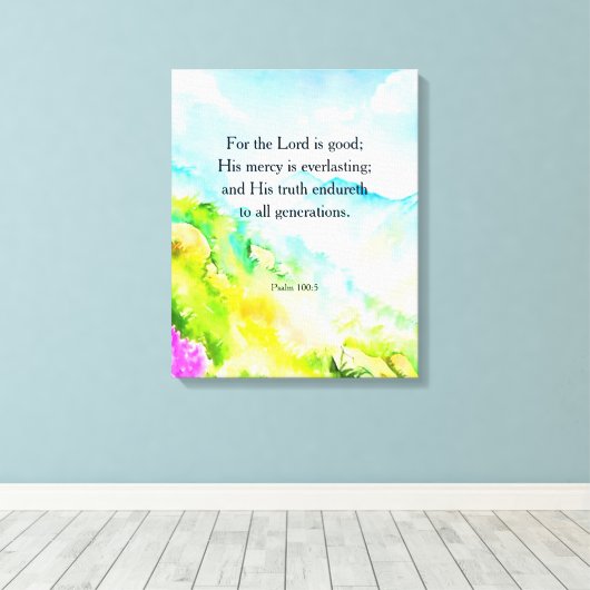 100:5 psalm canvas afdruk (Insitu (Houten vloer))