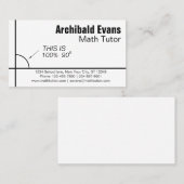 100% 90° Grappige wiskunde leraar Visitekaartje (Voorkant / Achterkant)