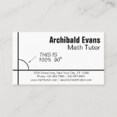 100% 90° Grappige wiskunde leraar Visitekaartje (Voorkant)