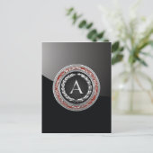 [100] "A" zilver  monogram Briefkaart (Staand voorkant)