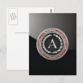 [100] "A" zilver  monogram Briefkaart (Voorkant / Achterkant)