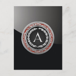 [100] "A" zilver  monogram Briefkaart