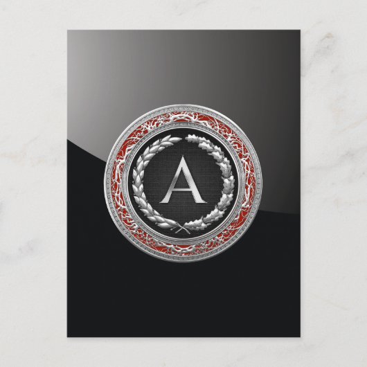 [100] "A" zilver  monogram Briefkaart (Voorkant)