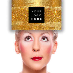 100 Aangepaste Logo QRCODE Gold Glitter Glitter Ma Visitekaartje