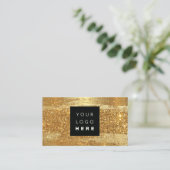 100 Aangepaste Logo QRCODE Gold Glitter Glitter Ma Visitekaartje (Staand voorkant)