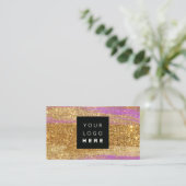 100 Aangepaste Logo QRCODE Gold Glitter Glitter Pi Visitekaartje (Staand voorkant)