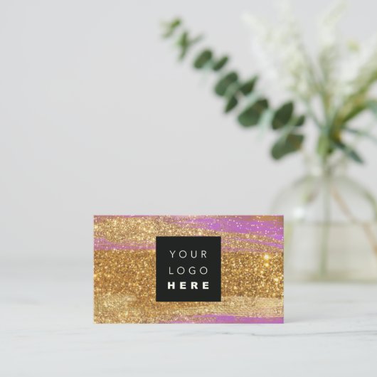 100 Aangepaste Logo QRCODE Gold Glitter Glitter Pi Visitekaartje (Staand voorkant)