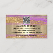 100 Aangepaste Logo QRCODE Gold Glitter Strokes Ro Visitekaartje (Achterkant)