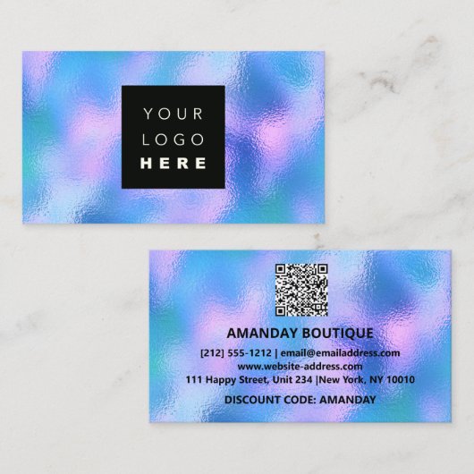 100 Aangepaste Logo QRCODE Holographic Makeup Visitekaartje (Voorkant / Achterkant)