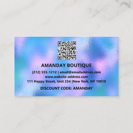 100 Aangepaste Logo QRCODE Holographic Makeup Visitekaartje (Achterkant)