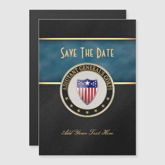 [100] Adjutant General's Corps Branch Insignia [3D Magnetische Uitnodiging (Voorkant / Achterkant)