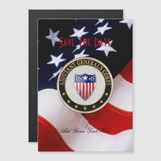 [100] Adjutant General's Corps Branch Insignia [3D Magnetische Uitnodiging (Voorkant / Achterkant)