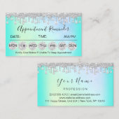 100 Afspraak Herinnering Diamant Zilveren Drip Nai Visitekaartje (Voorkant / Achterkant)