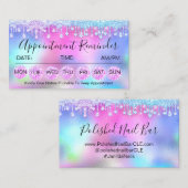 100 Afspraakherinnering Drip Roze Blauwe Diamant Visitekaartje (Voorkant / Achterkant)