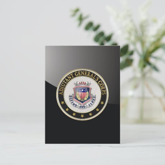 [100] AG Corps Regimental Insignia [3D] Briefkaart (Staand voorkant)