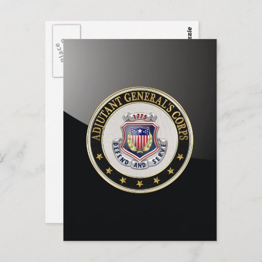 [100] AG Corps Regimental Insignia [3D] Briefkaart (Voorkant / Achterkant)