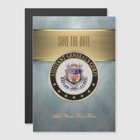 [100] AG Corps Regimental Insignia [3D] Magnetische Uitnodiging (Voorkant / Achterkant)