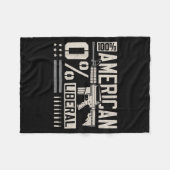 100% American 0% Liberal Funny Pro Gun Owner Lover Fleece Deken (Voorkant (Horizontaal))