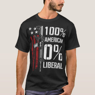 100% Amerikaans 0% Liberaal - Funny Pro Pistool - T-shirt