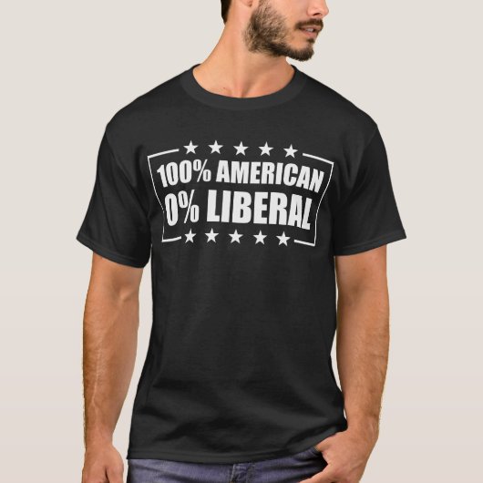 100% Amerikaans 0% Liberaal Vlag VS 0% Liberaal T-shirt (Voorkant)