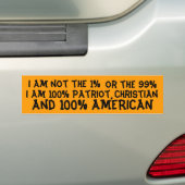 100% Amerikaans Bumpersticker (Op auto)