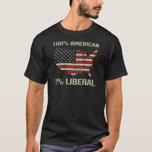 100 Amerikaans-liberaal-VS Vlag republikeins BACK T-shirt