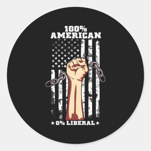100 Amerikaanse 0 Liberale Amerikaanse vlag Ronde Sticker (Voorkant)